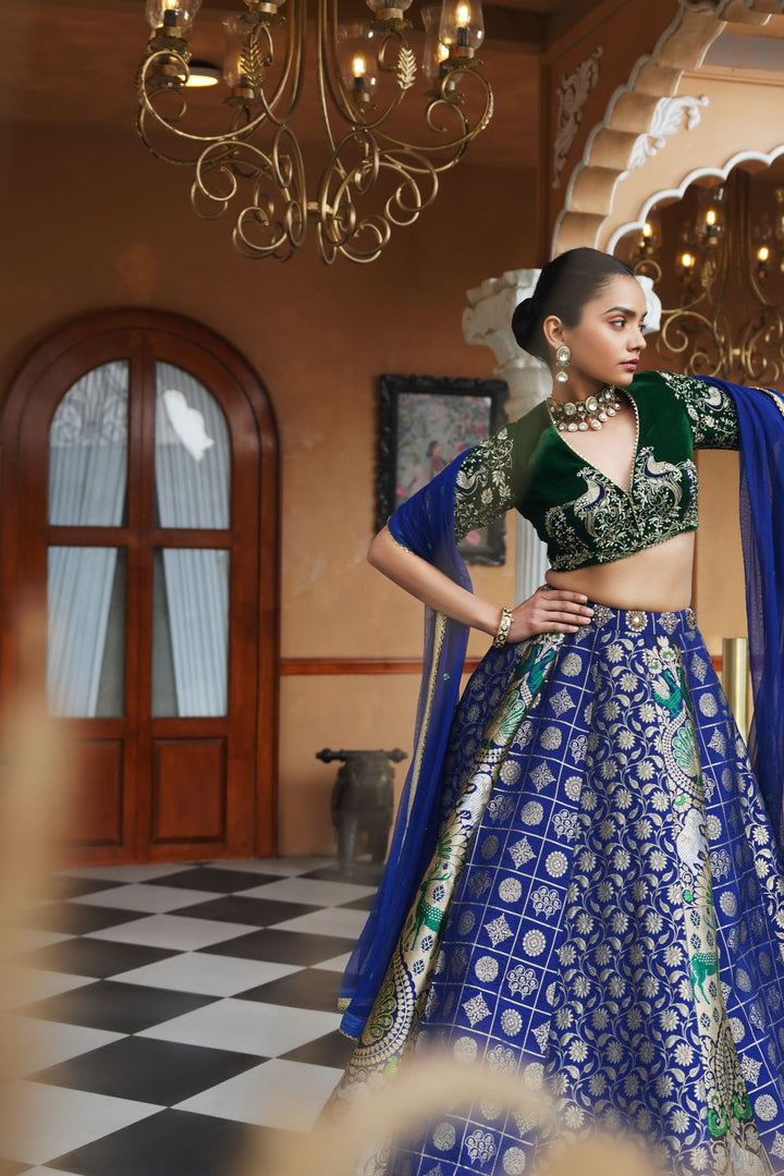 Heer Silk Lehenga Set - Royal  Blue