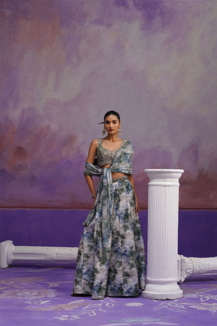 Della Lehenga Set- Green
