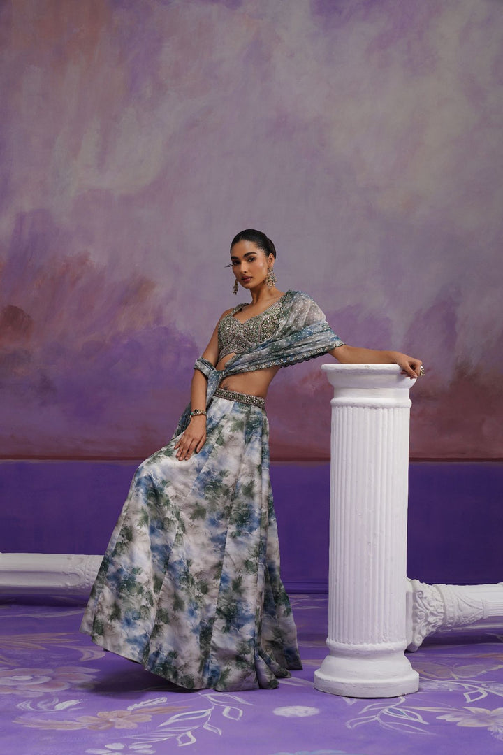 Della Lehenga Set- Green
