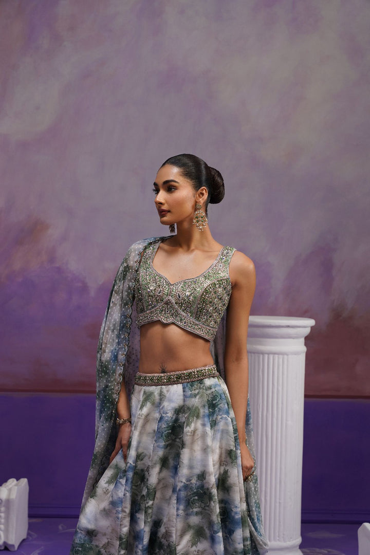 Della Lehenga Set- Green