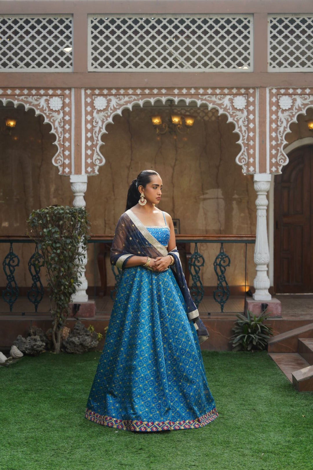 Jade Printed Lehenga Set - Blue