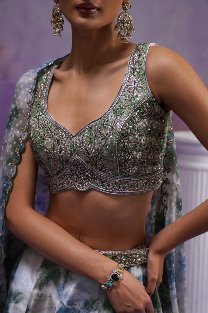 Della Lehenga Set- Green