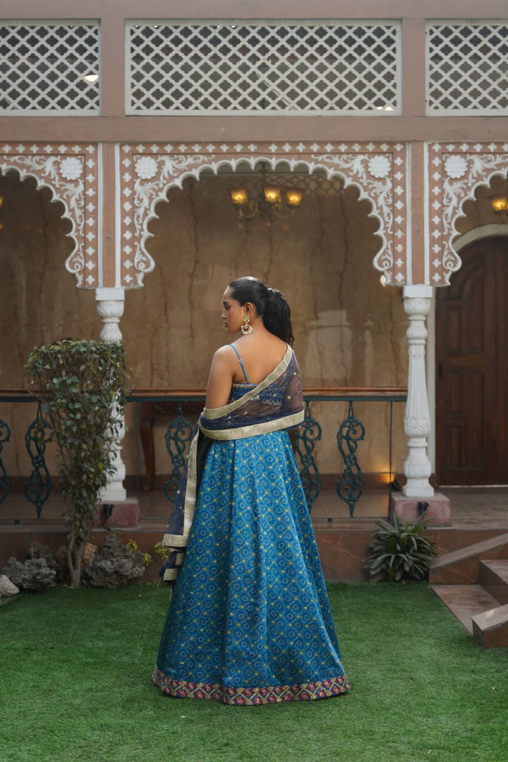 Jade Printed Lehenga Set - Blue