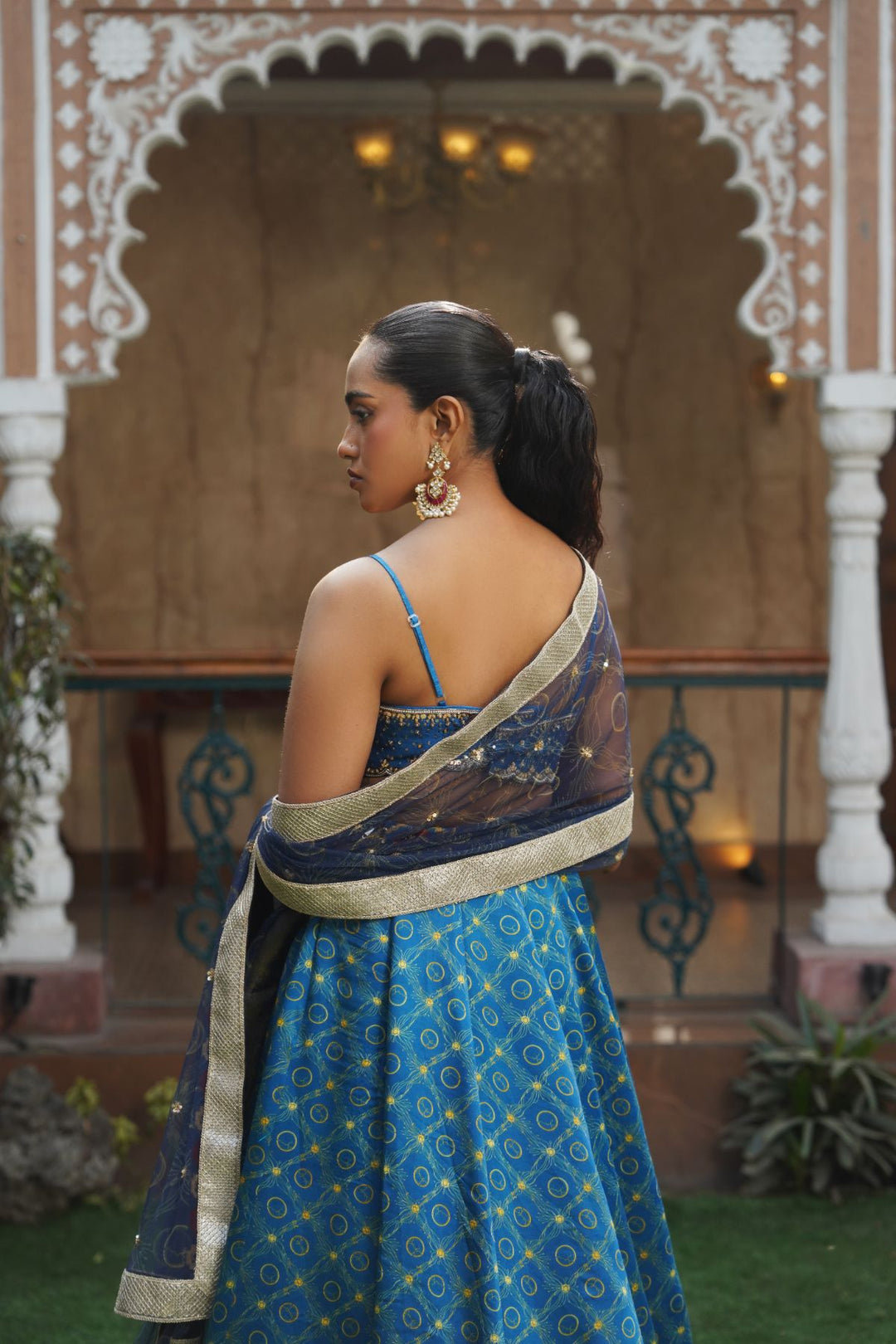 Jade Printed Lehenga Set - Blue