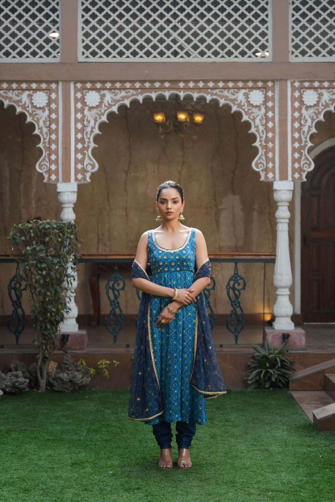 Moira Anarkali Set - Blue