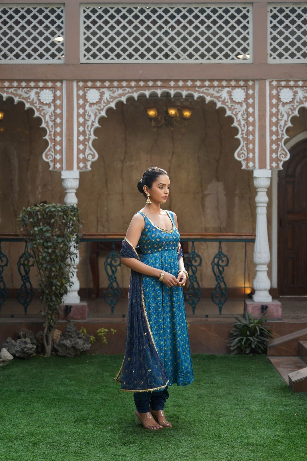 Moira Anarkali Set - Blue