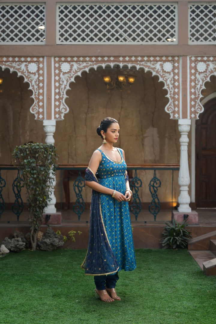 Moira Anarkali Set - Blue