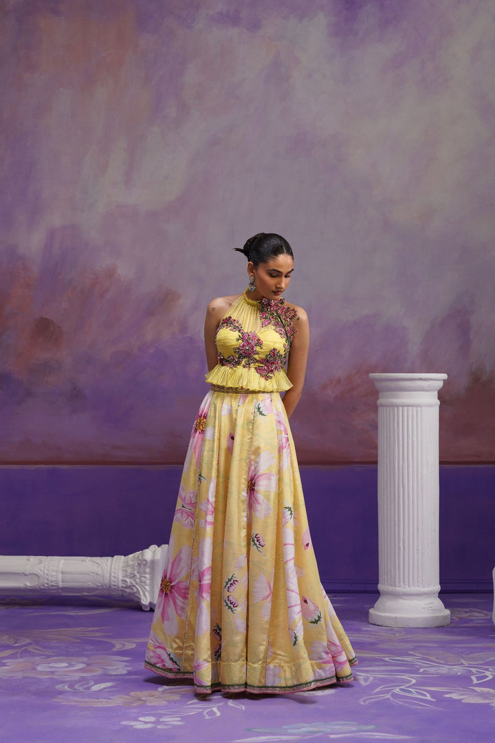 Kanak Lehenha Set-Yellow