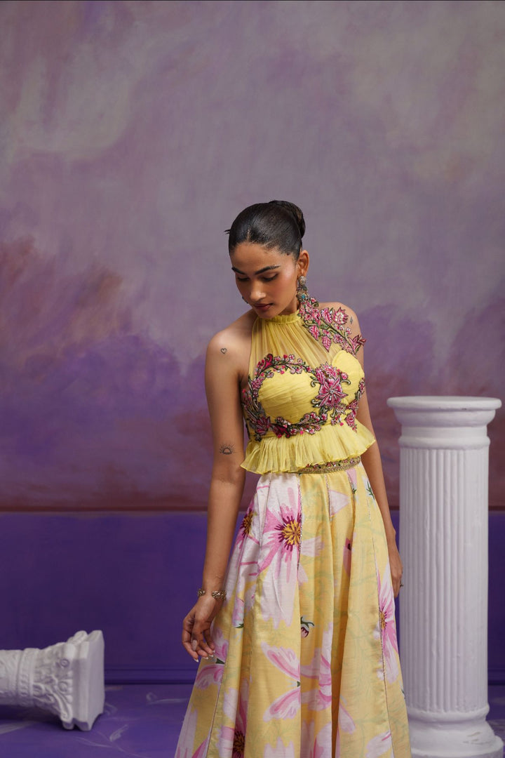 Kanak Lehenha Set-Yellow