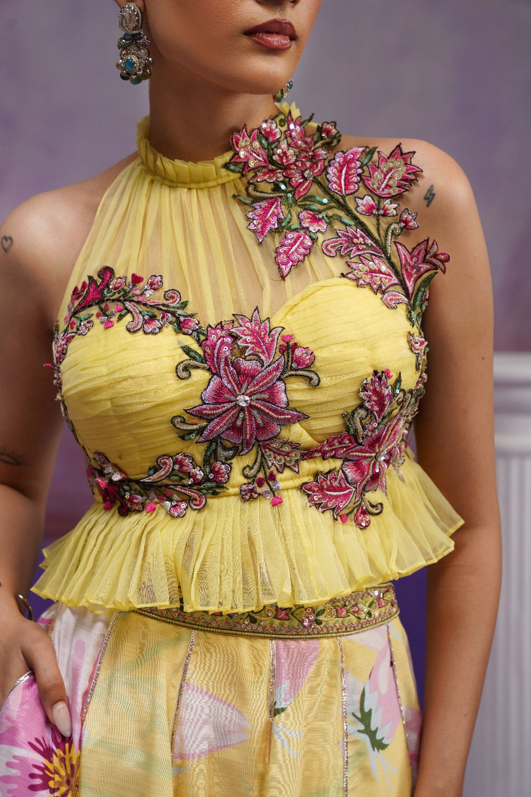 Kanak Lehenha Set-Yellow