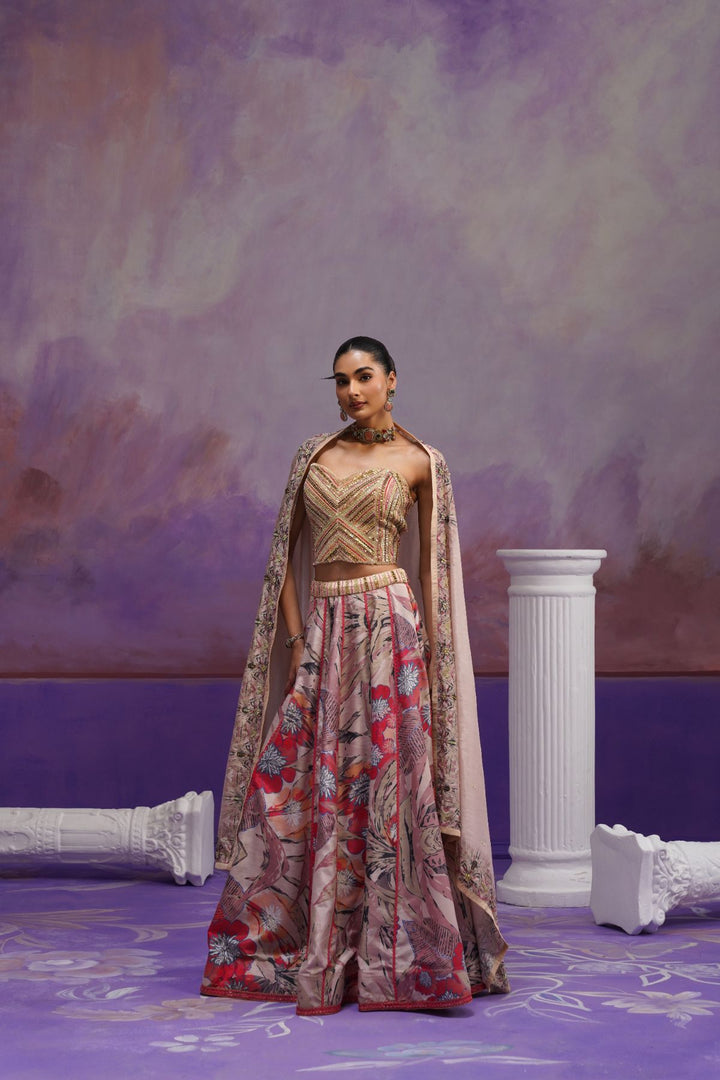 Peony Lehenga Set- Onion Pink