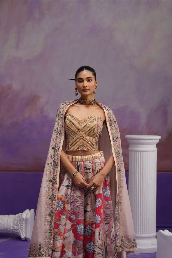 Peony Lehenga Set- Onion Pink