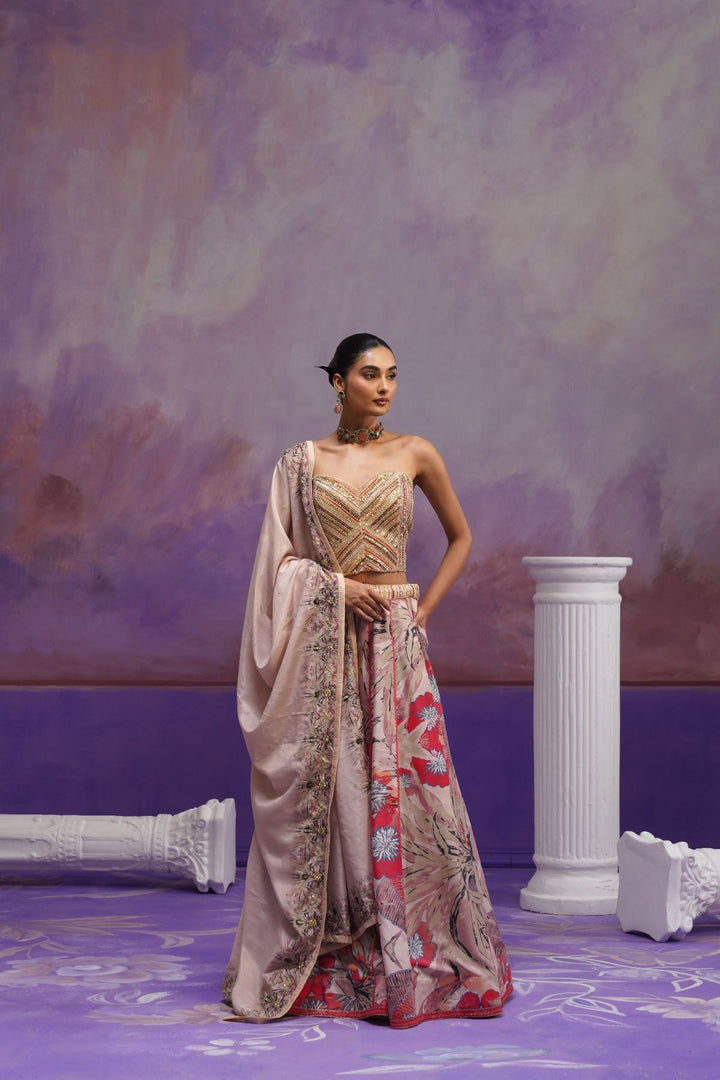Peony Lehenga Set- Onion Pink