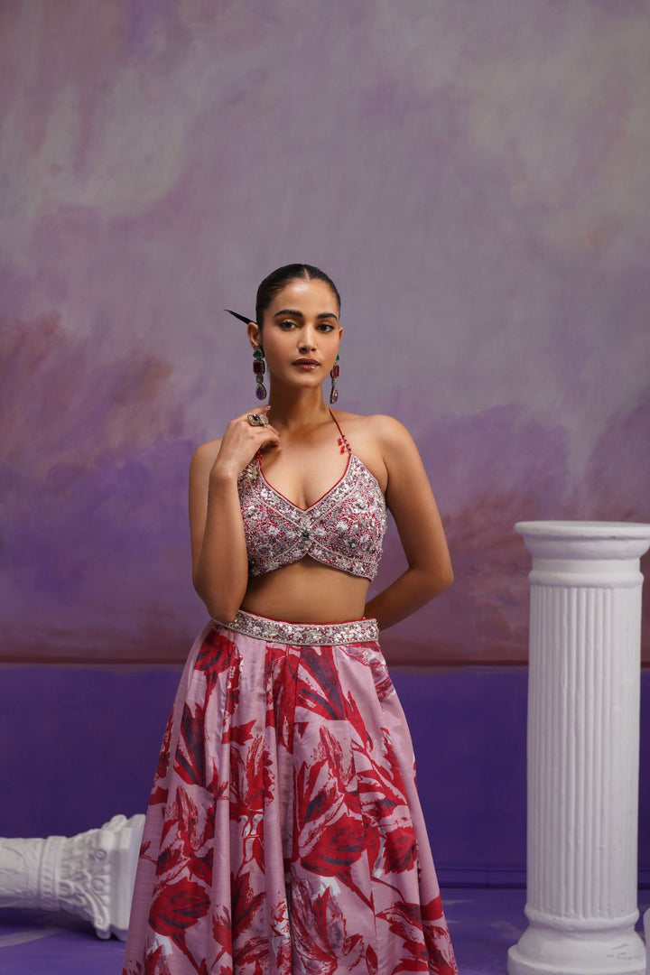 Scarlet Lehenga Set-Red
