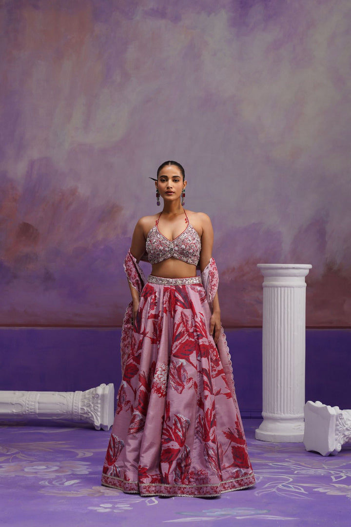 Scarlet Lehenga Set-Red