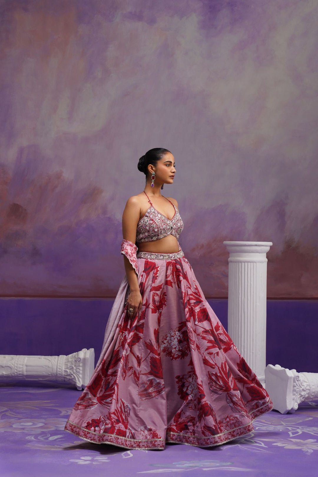Scarlet Lehenga Set-Red