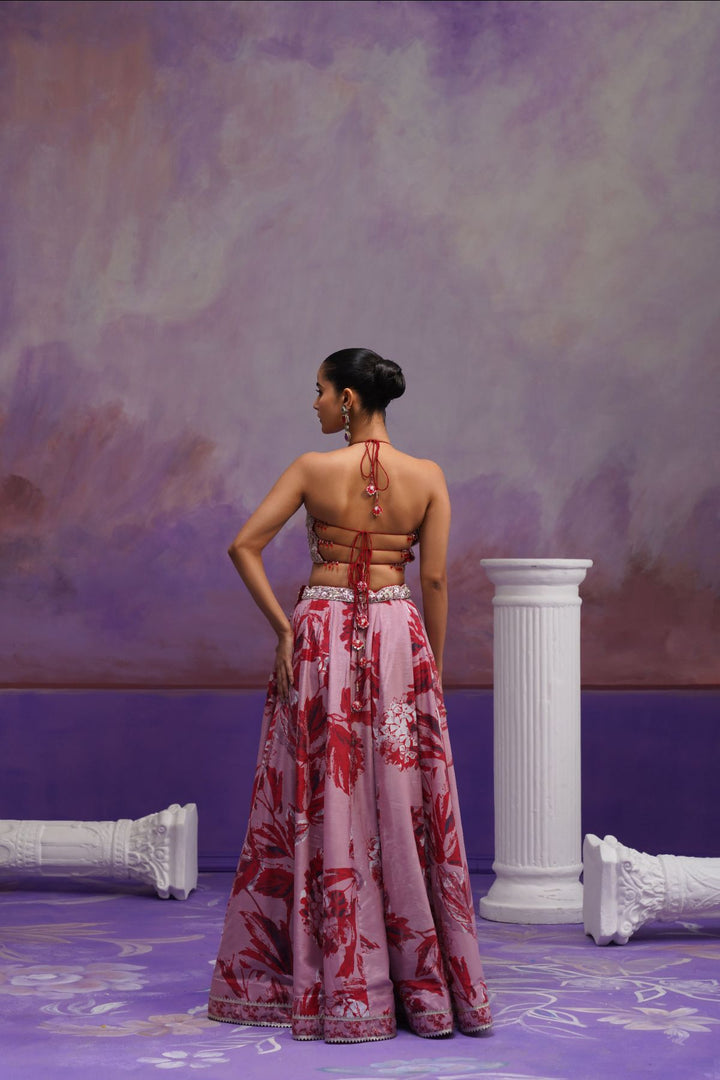 Scarlet Lehenga Set-Red