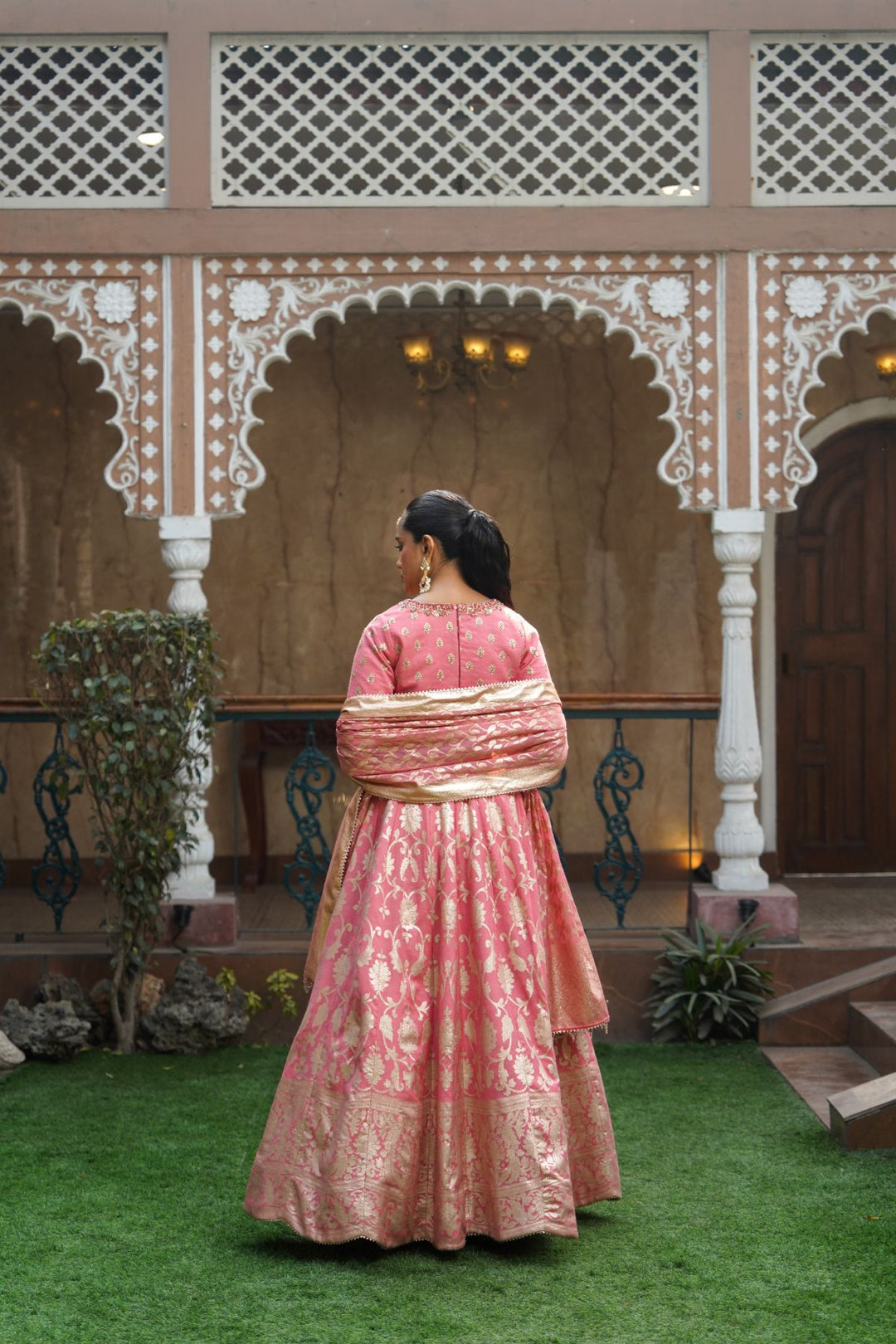 Aya Silk Lehenga Set - Blush