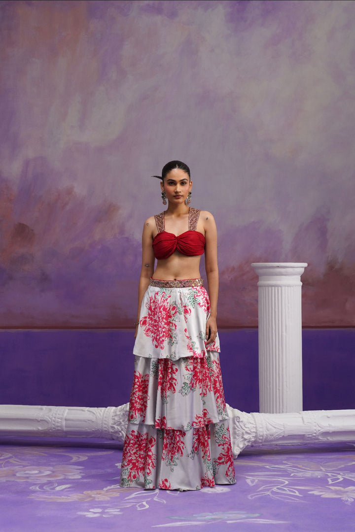 Layla Lehenga Set-Red