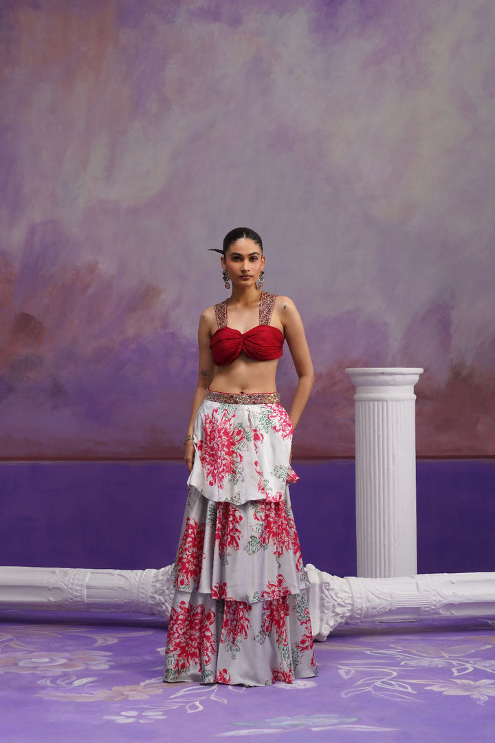 Layla Lehenga Set-Red