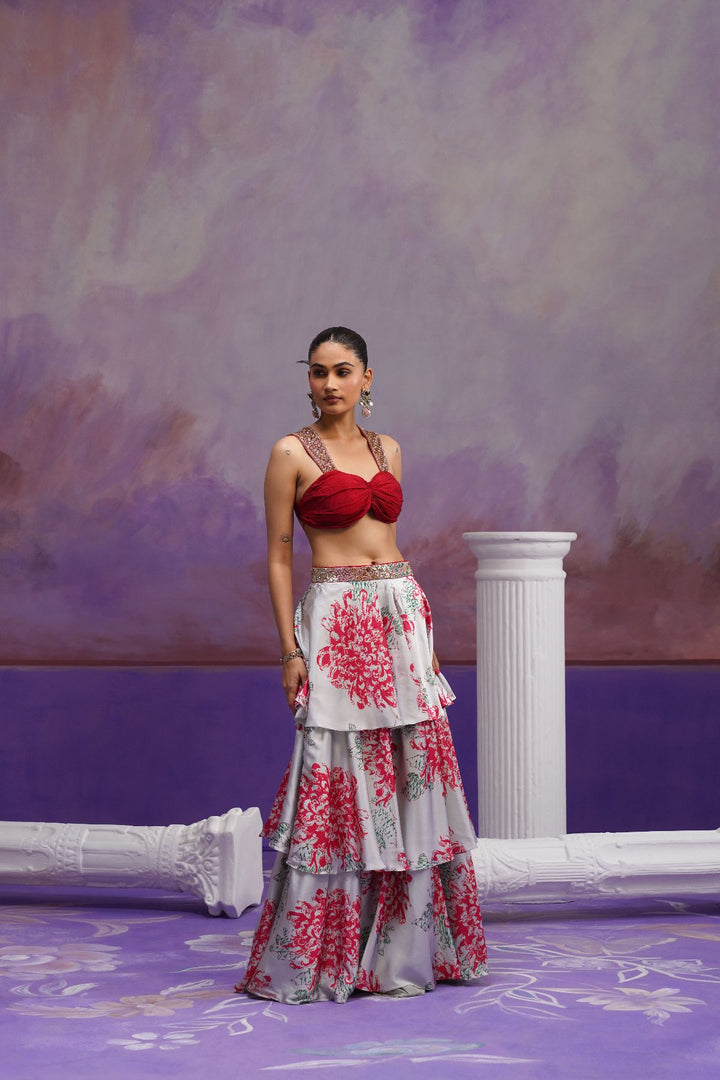 Layla Lehenga Set-Red