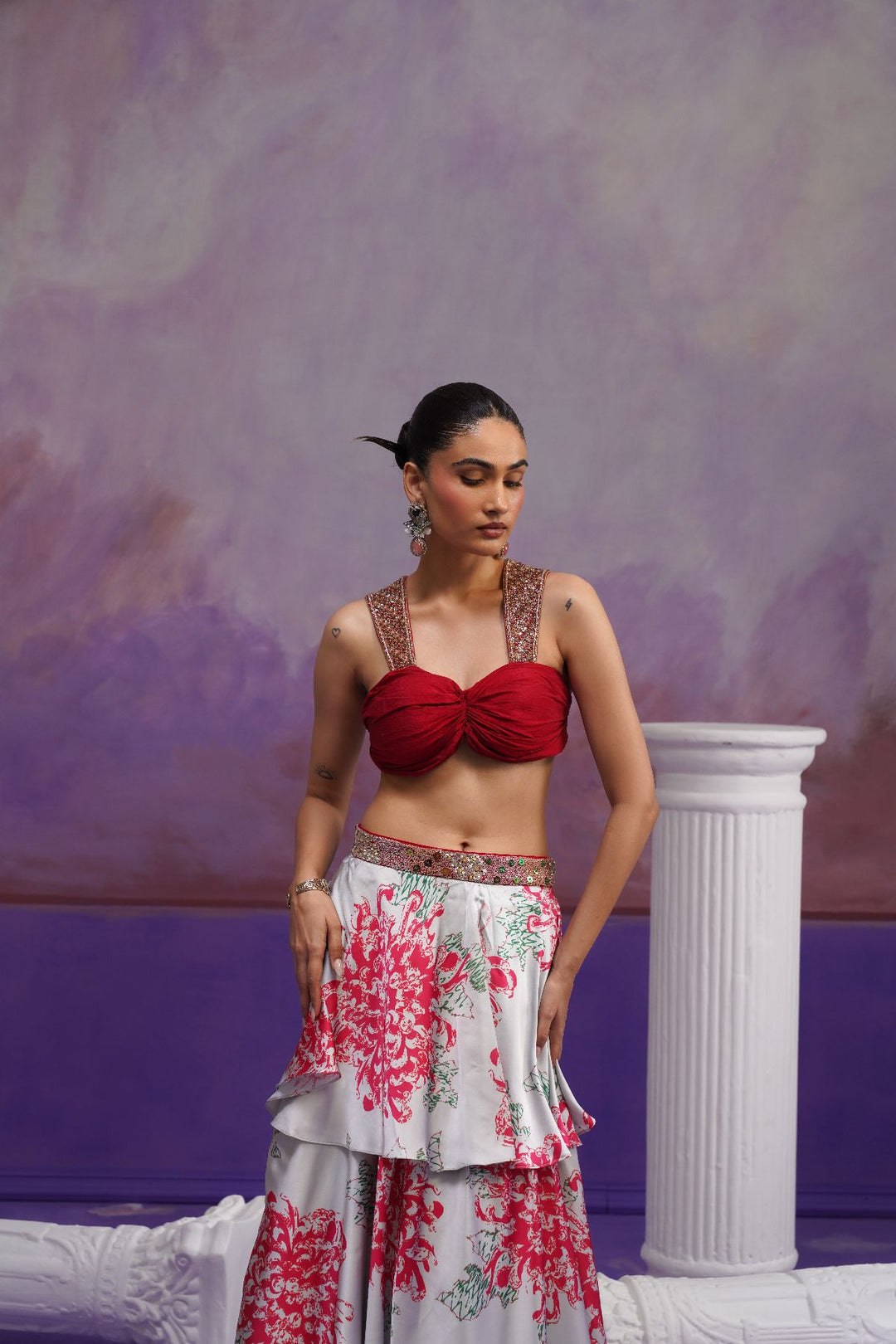 Layla Lehenga Set-Red