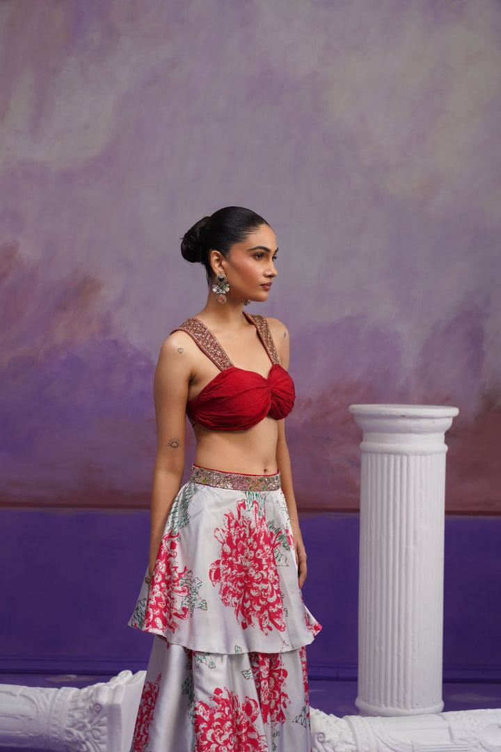 Layla Lehenga Set-Red