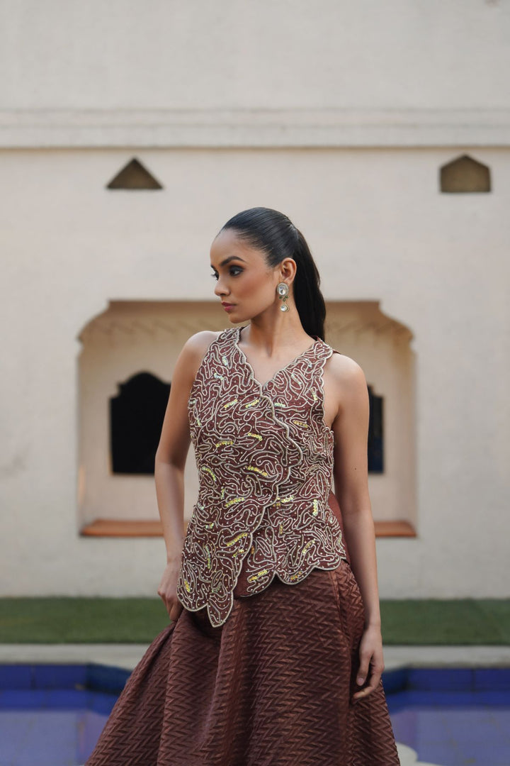 Era  Skirt Set - Brown