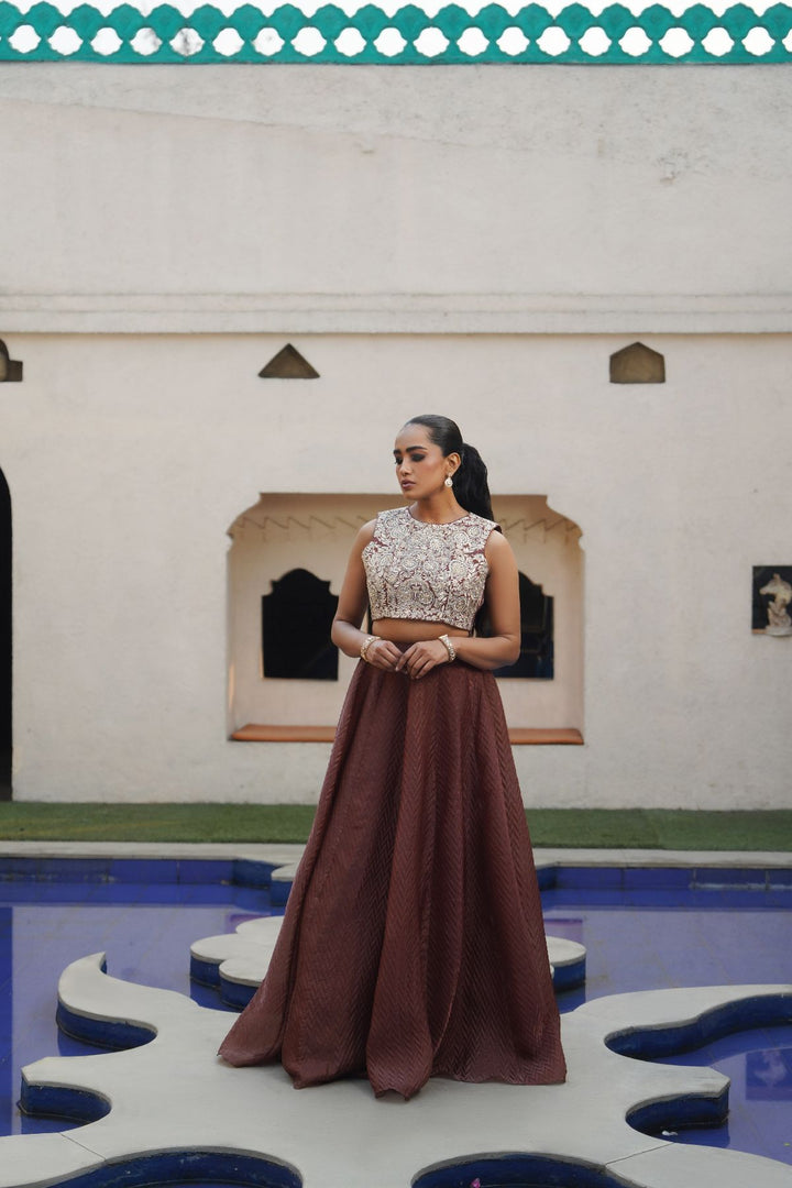 Mirelle Skirt Set - Brown