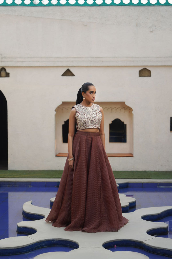 Mirelle Skirt Set - Brown