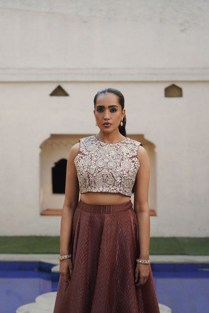 Mirelle Skirt Set - Brown