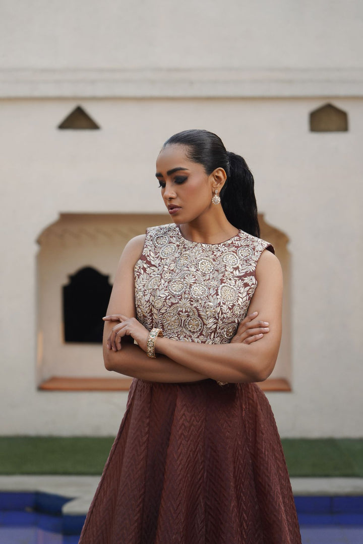 Mirelle Skirt Set - Brown