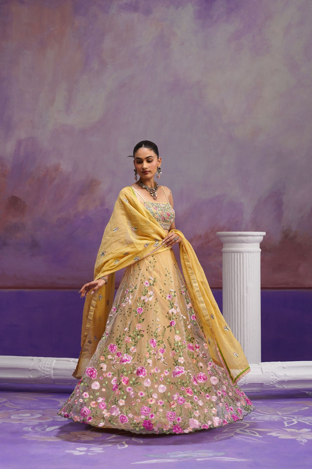 Gulnar Lehenga Set-Mustad