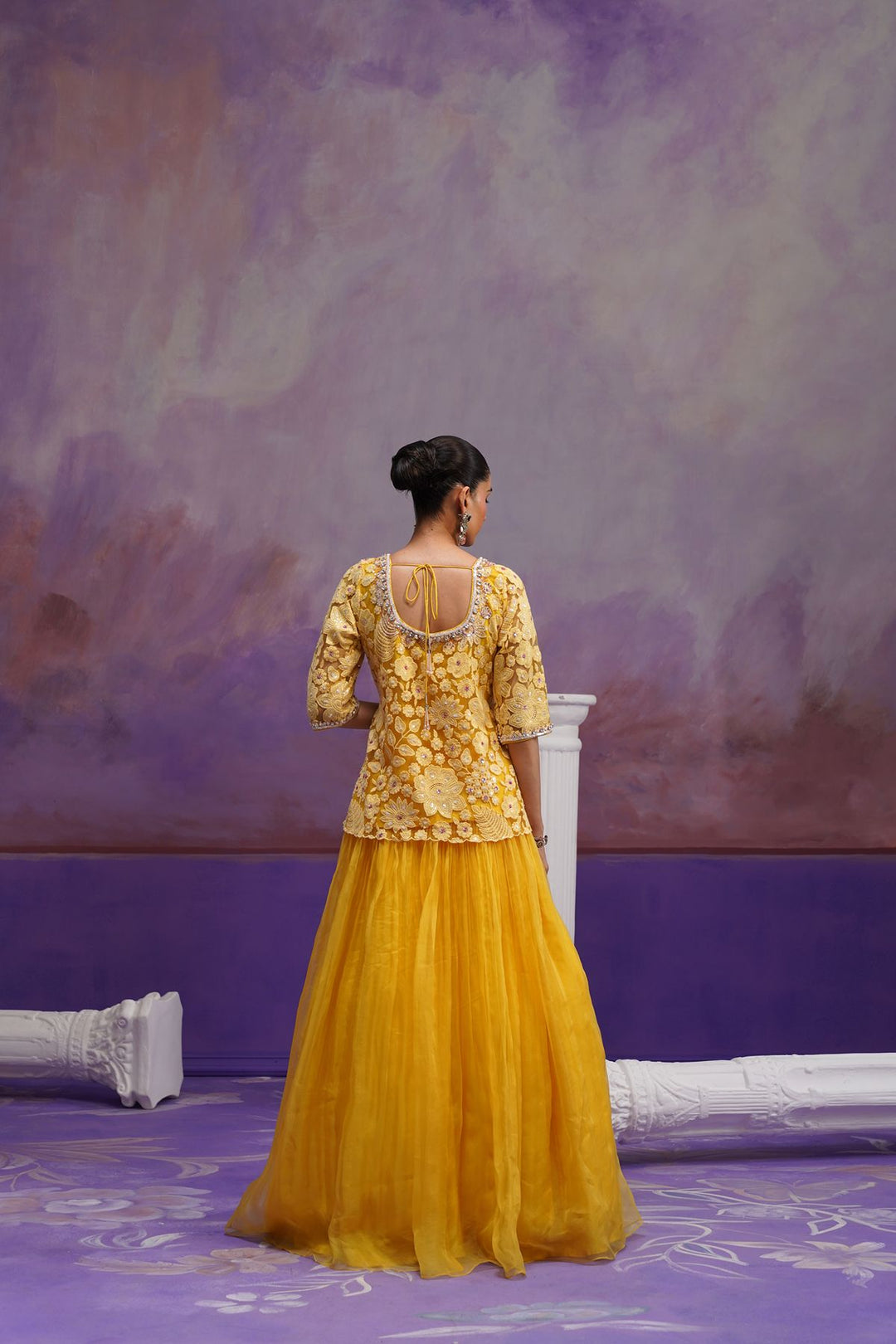Pihu Floral Lehenga Set -Yellow