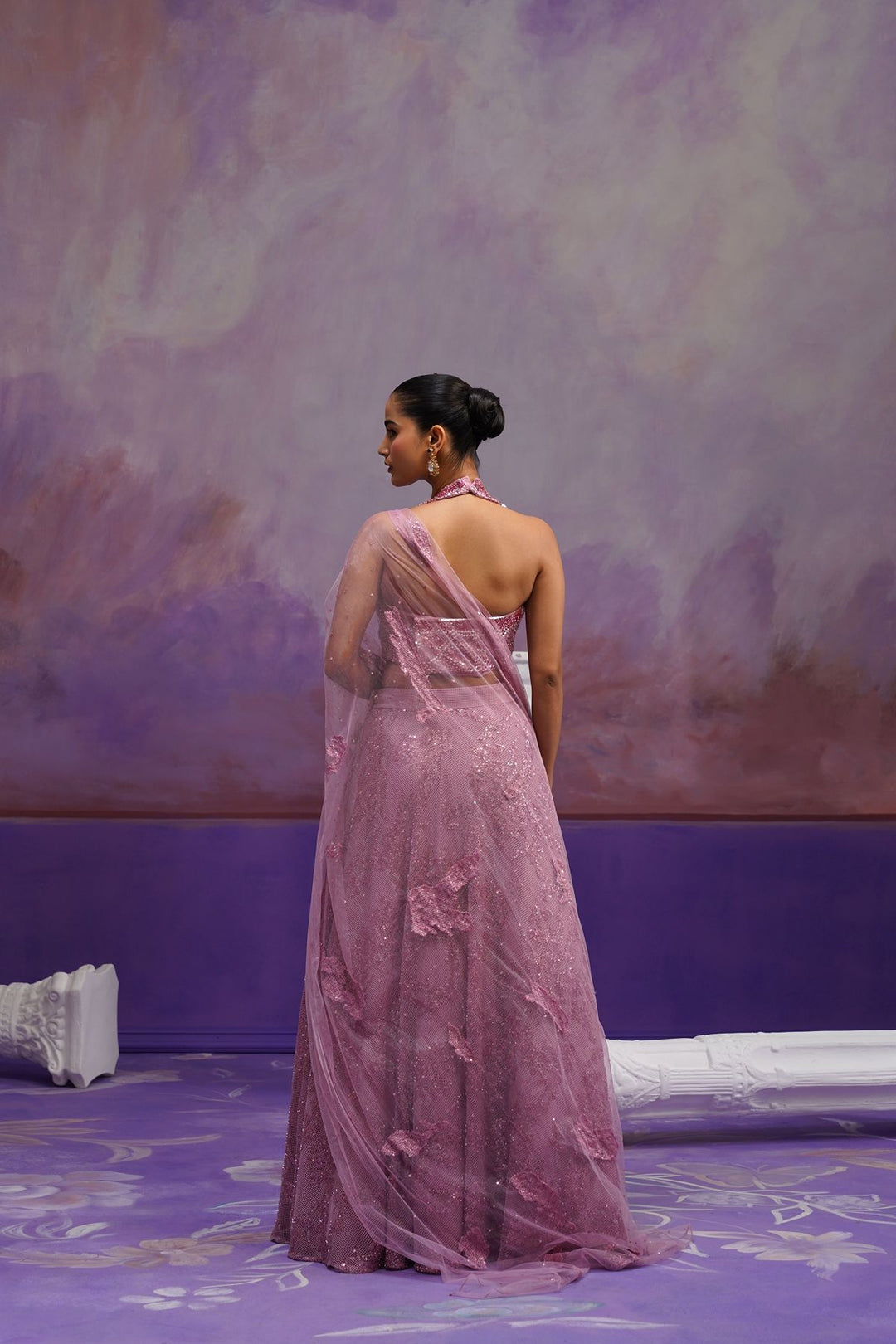 Veya Lehenga Saree- Lilac