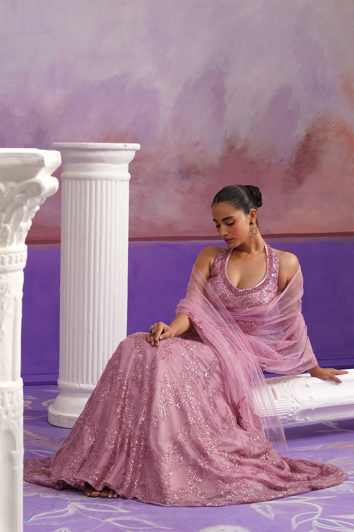 Veya Lehenga Saree- Lilac