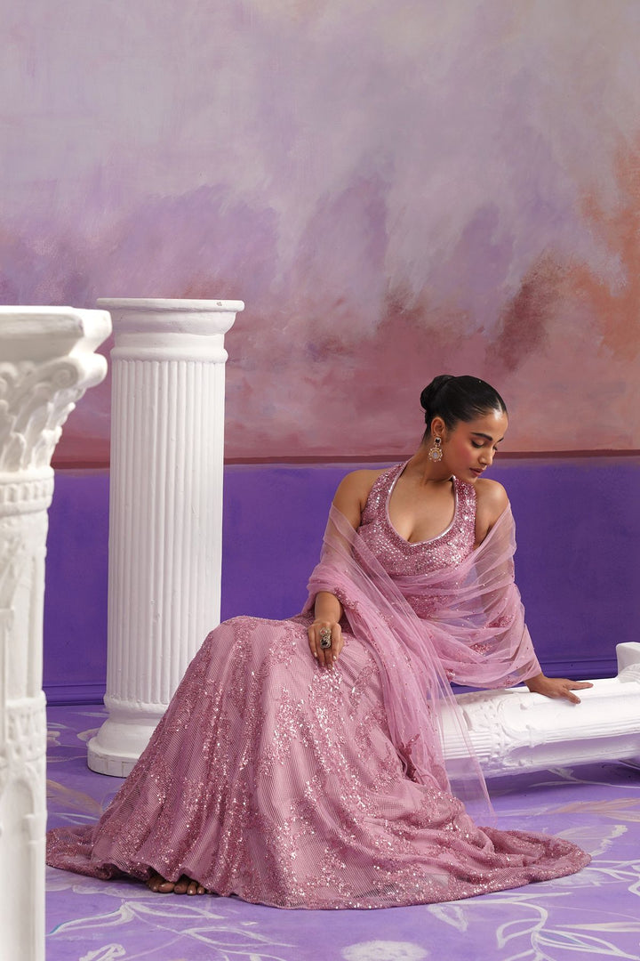 Veya Lehenga Saree- Lilac