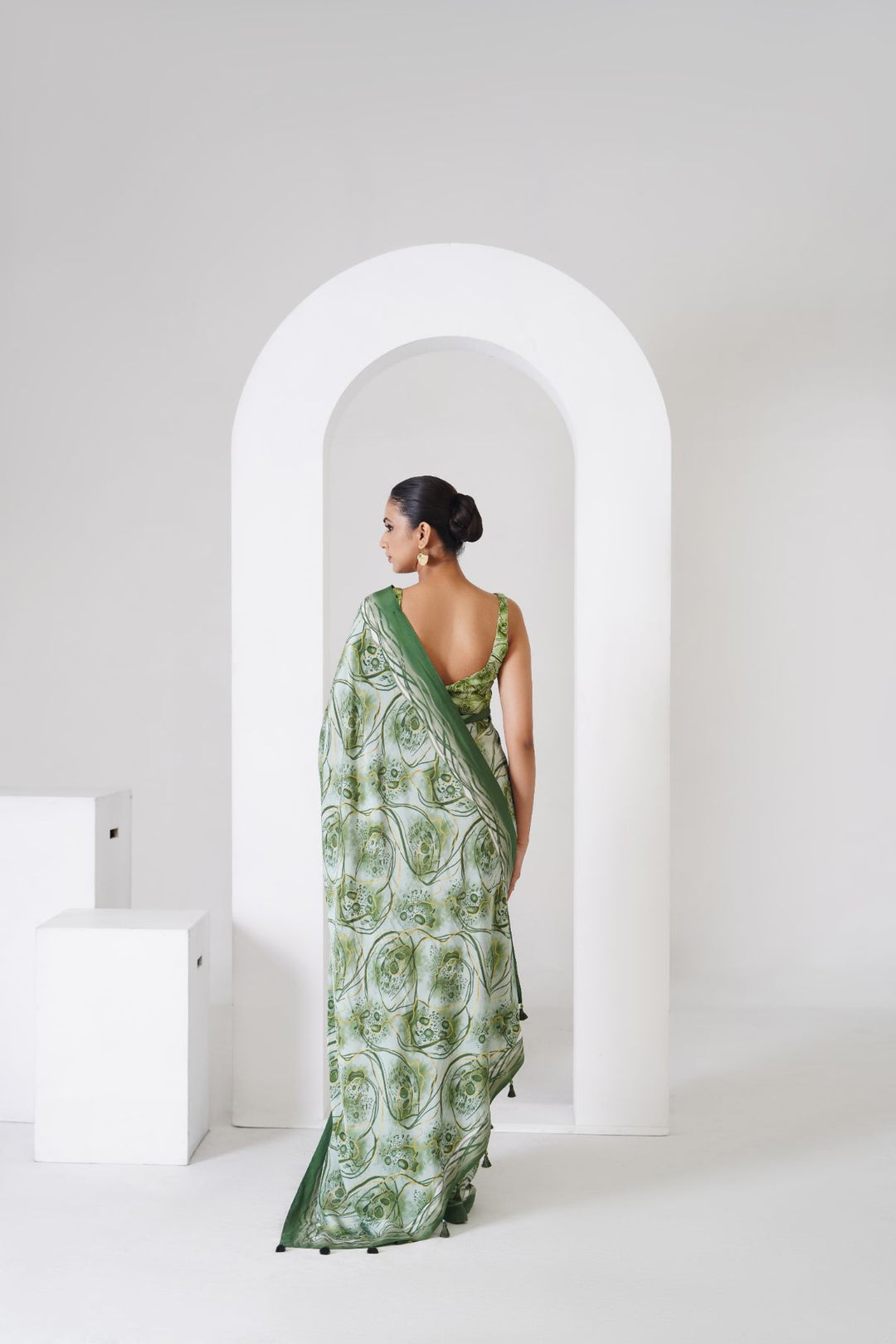 Aurelia Printed Saree - Green