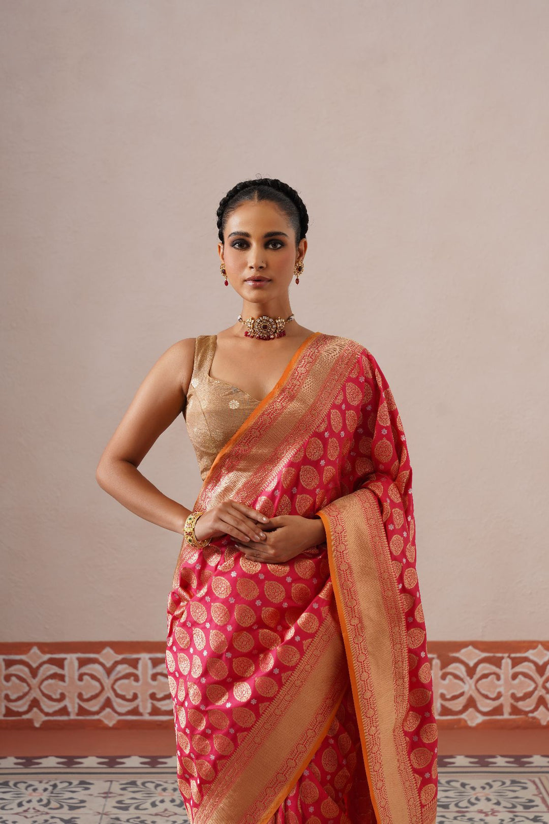 Red Big Buta Saree