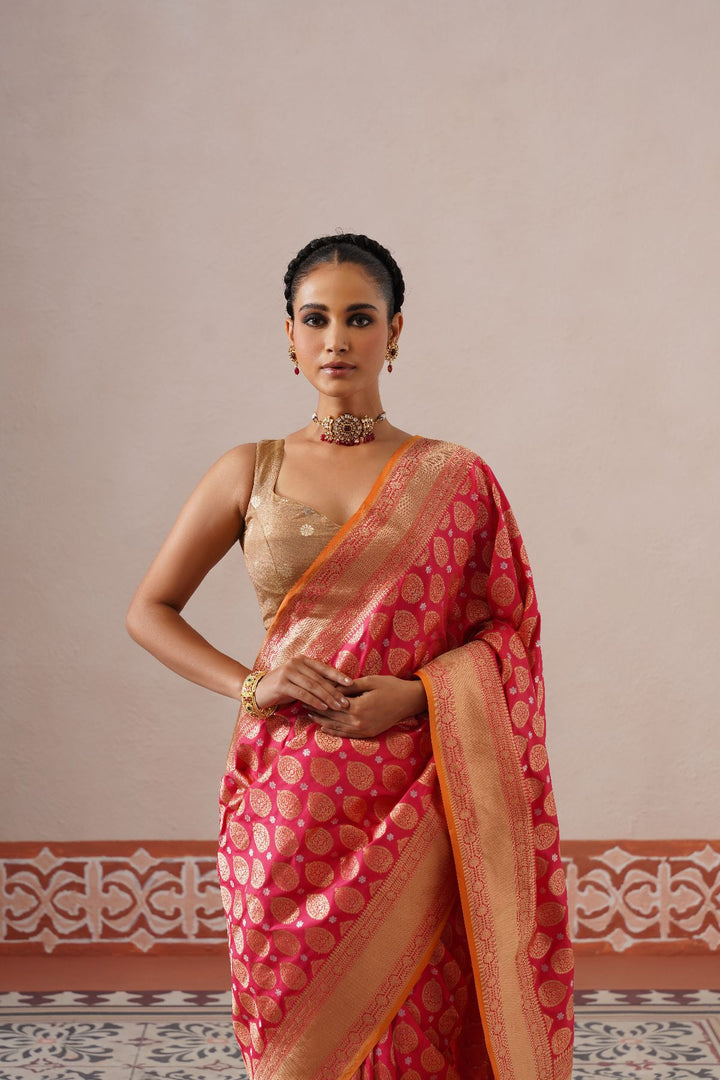 Red Big Buta Saree