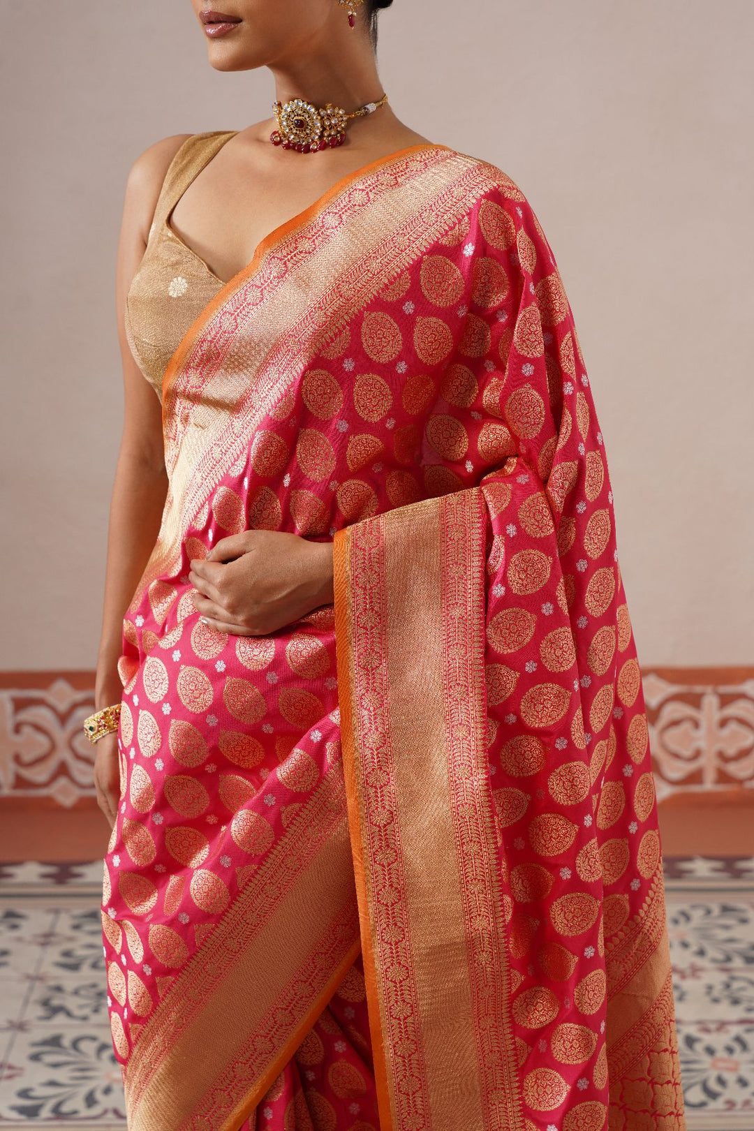 Red Big Buta Saree