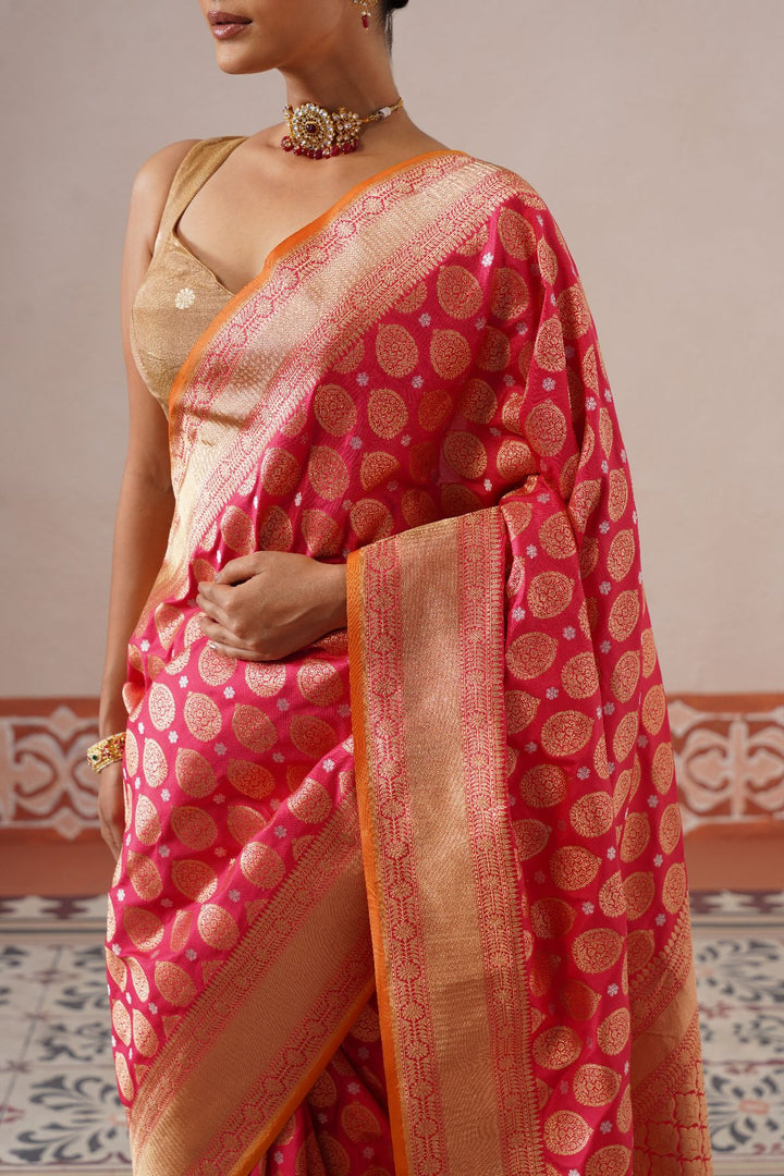 Red Big Buta Saree