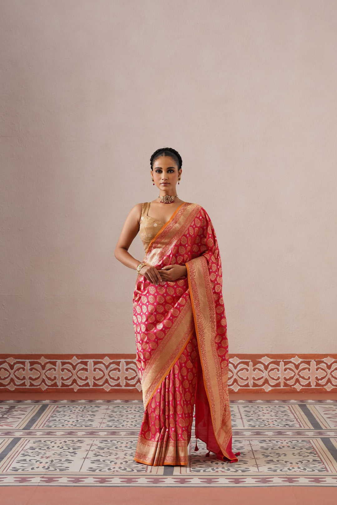 Red Big Buta Saree