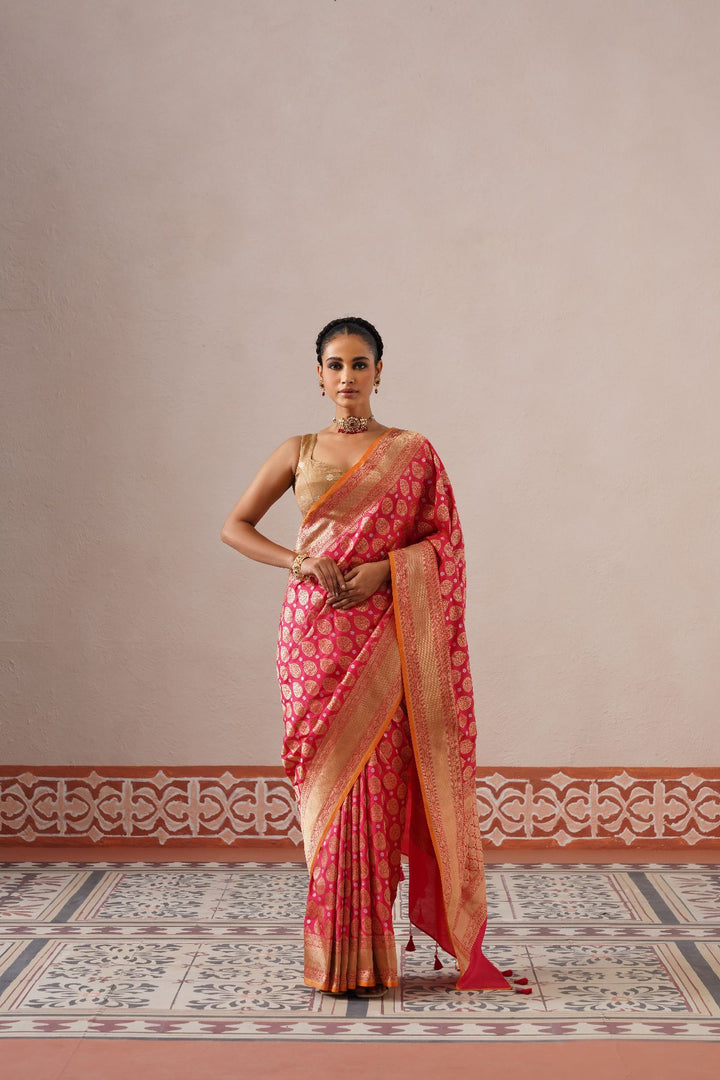 Red Big Buta Saree