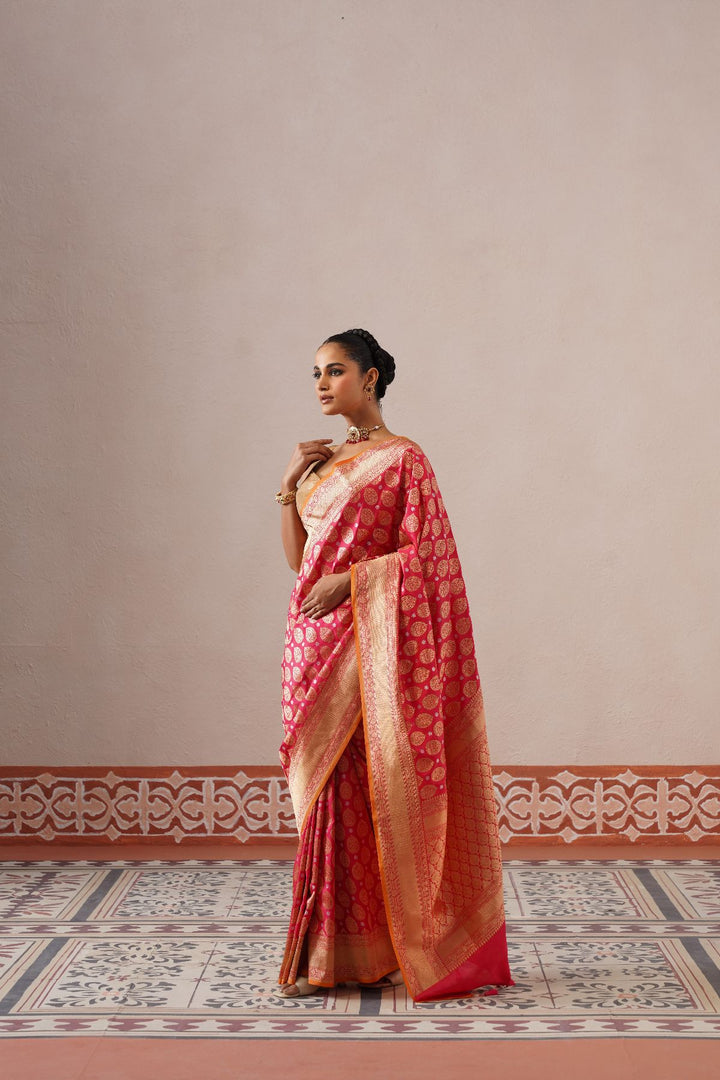Red Big Buta Saree