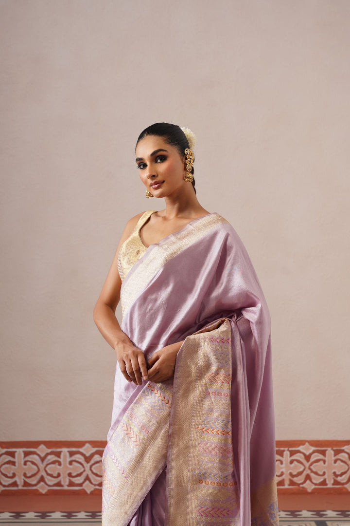Light Lilac Floral Saree