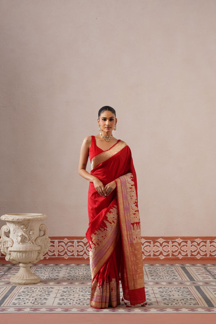 Red Ghat Saree
