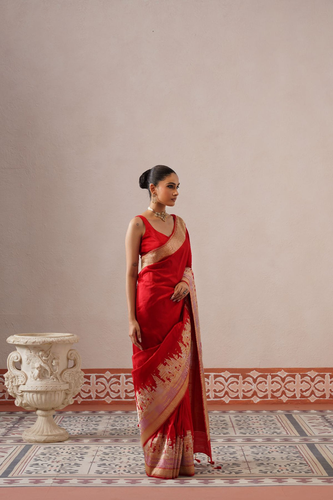 Red Ghat Saree