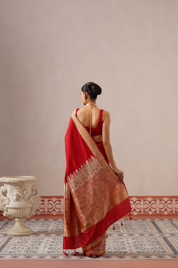 Red Ghat Saree