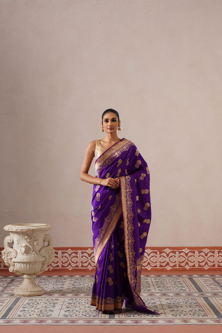 Purple Floral Saree